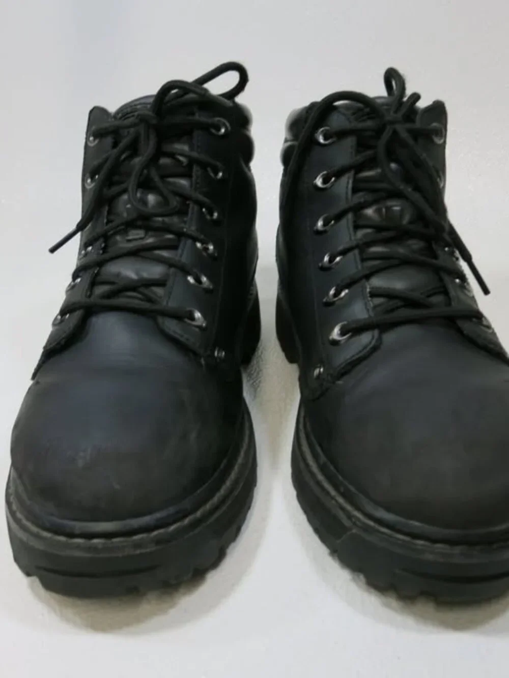 Skechers Soft Toe Leather Work Boots Men's Shoes Hiking Footwear Shoe Sz 12